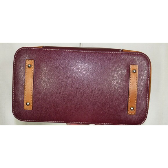 Dooney & Bourke Two Tone Leather Large Satchel Bag Purse - Picture 3 of 14